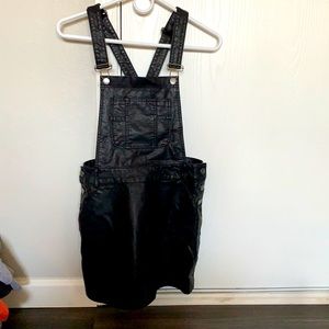 Black leather overall dress!